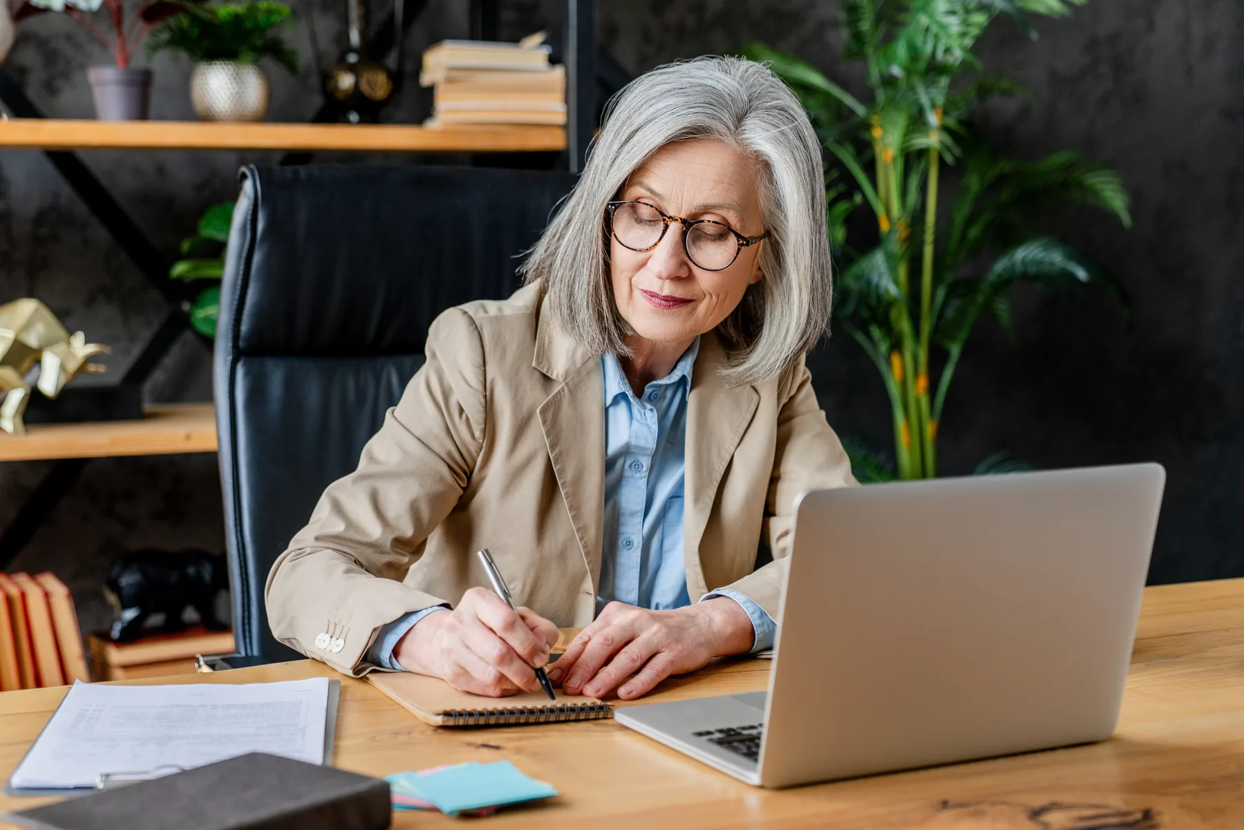 Experienced professional participating in online learning