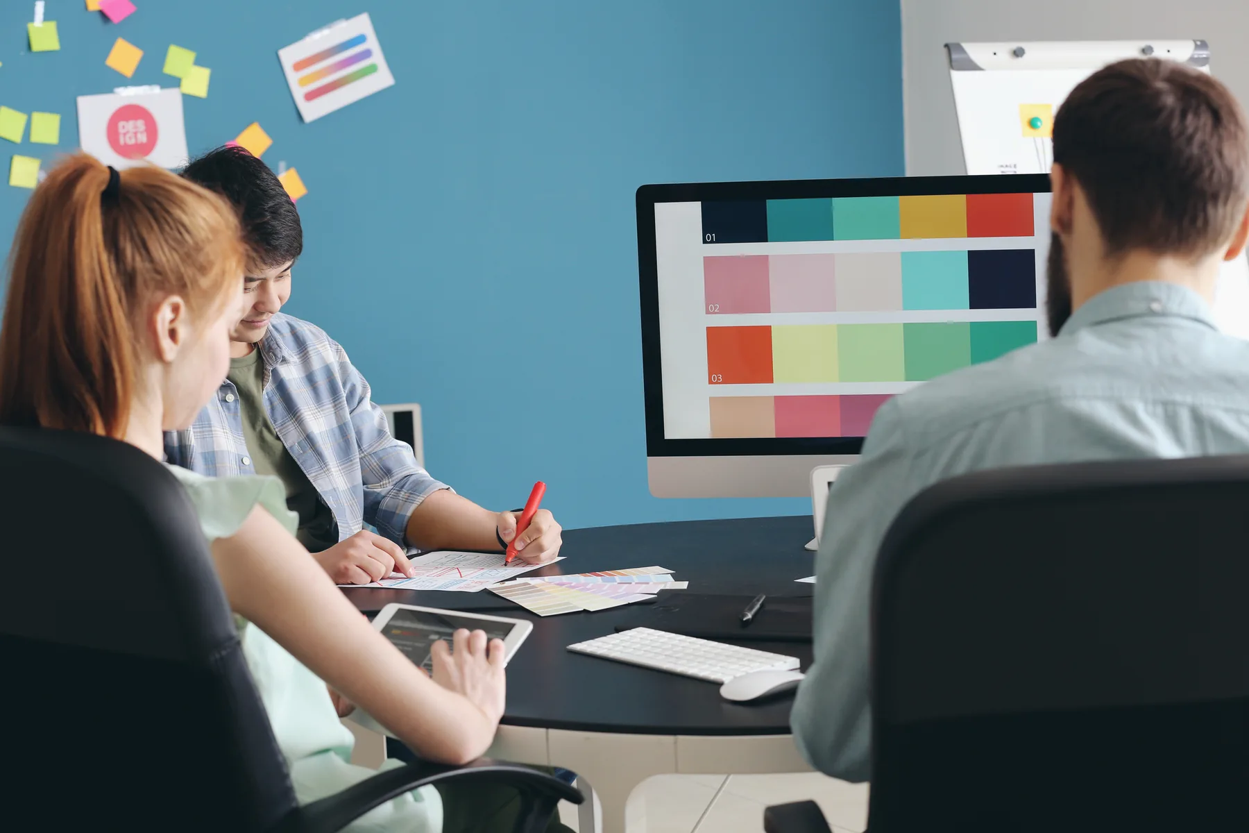 Design team building a custom digital learning experience